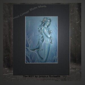 🧜‍♀️Jessica Galbreth "𝙏𝙃𝙀 𝙆𝙀𝙔"  Mermaid Enchanted Art Matted Print 3849